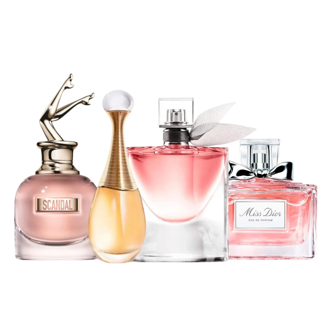 4 Parfums - Miss Dior, Scandal, J'Adore et La Vie Est Belle (ACHETEZ 2, RECEVEZ-EN 4)